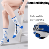 Colorful Compression Running Socks For Men Crew Athletic Hiking Wicking Anti Blister Cushioned Anti-odor And Breathable For Running Hiking Cycling Fit
