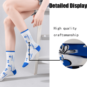 Colorful Compression Running Socks For Men Crew Athletic Hiking Wicking Anti Blister Cushioned Anti-odor And Breathable For Running Hiking Cycling Fit