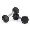 10LB 1-Pair(2pieces)HDRS Rubber Coated Solid Cast Iron Dumbbell with Contoured Chrome Handle, Hexagon Head