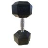 35LB×1piece HDRS Rubber Coated Solid Cast Iron Dumbbell with Contoured Chrome Handle, Hexagon Head