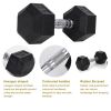 15LB×1piece HDRS Rubber Coated Solid Cast Iron Dumbbell with Contoured Chrome Handle, Hexagon Head