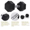 20LB×1piece HDRS Rubber Coated Solid Cast Iron Dumbbell with Contoured Chrome Handle, Hexagon Head