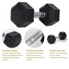 30LB×1piece HDRS Rubber Coated Solid Cast Iron Dumbbell with Contoured Chrome Handle, Hexagon Head
