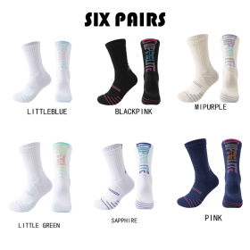 Men Compression Running Socks Quarter Crew Athletic Cushioned Breathable Anti Blister Sweat Odor For Running Hiking Cycling Fitness (Group: Men, Color: Color3)