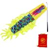 3 Meters (9.8 FT) Golden Scale Silk Dragon POI Outdoor Flinging Wind Spinners & Fitness Dragon Dance Wu Long 3D dragon Ribbon Streamer with Fiberglass