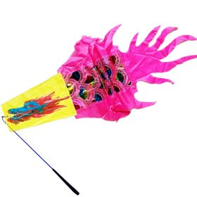 9.8 FT Holographic Dragon Dance Ribbon Streamer Kit (Color: Holographic Pink)