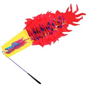 9.8 FT Holographic Dragon Dance Ribbon Streamer Kit (Color: Holographic Red)