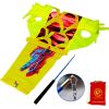 3 Meters (9.8 FT) Golden Scale Silk Dragon POI Outdoor Flinging Wind Spinners & Fitness Dragon Dance Wu Long 3D dragon Ribbon Streamer with Fiberglass