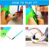 19.6ft Washable Silk-like Dragon Poi for Kids & Adults, 6 meters of Outdoor Flinging Fitness Dance with 3D Rainbow Color Dragon Ribbon Streamer Set